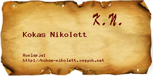 Kokas Nikolett névjegykártya